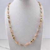 Cadena Rustica 11.45gr / 60cm / 3.7mm Tribal Cauchos Negros Tres Oros 18K &