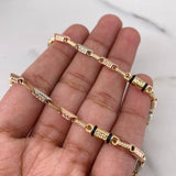 Cadena Rustica 11.45gr / 60cm / 3.7mm Tribal Cauchos Negros Tres Oros 18K &