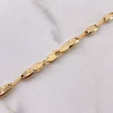 Cadena Rustica Eslabon 12.9gr / 60cm / 4.3mm Diamantado Oro Amarillo 18K &