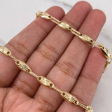 Cadena Rustica Eslabon 12.9gr / 60cm / 4.3mm Diamantado Oro Amarillo 18K &