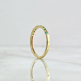 Anillo Churumbela 1.65gr / T8 / Circones Verdes Oro Amarillo 18K