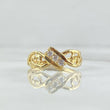 Anillo Trio Infinito Corazón 1.9gr / T6 3/4 / Circones Blancos Oro Amarillo 18K