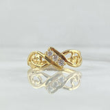 Anillo Trio Infinito Corazón 1.9gr / T6 3/4 / Circones Blancos Oro Amarillo 18K