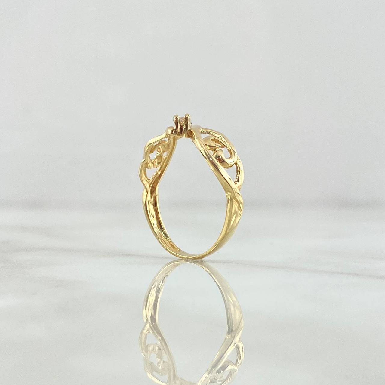 Anillo Trio Infinito Corazón 1.9gr / T6 3/4 / Circones Blancos Oro Amarillo 18K