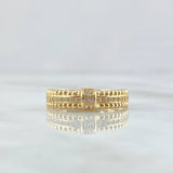 Anillo Carril Interceptado 3.35gr / T8 / Circones Blancos Oro Amarillo 18K