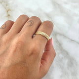 Anillo Carril Interceptado 3.35gr / T8 / Circones Blancos Oro Amarillo 18K