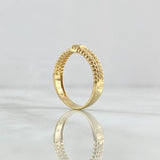 Anillo Carril Interceptado 3.35gr / T8 / Circones Blancos Oro Amarillo 18K