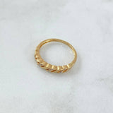 Anillo Trenza en Relieve 2.6gr / T7 1/4 / Circones Blancos Oro Amarillo 18K