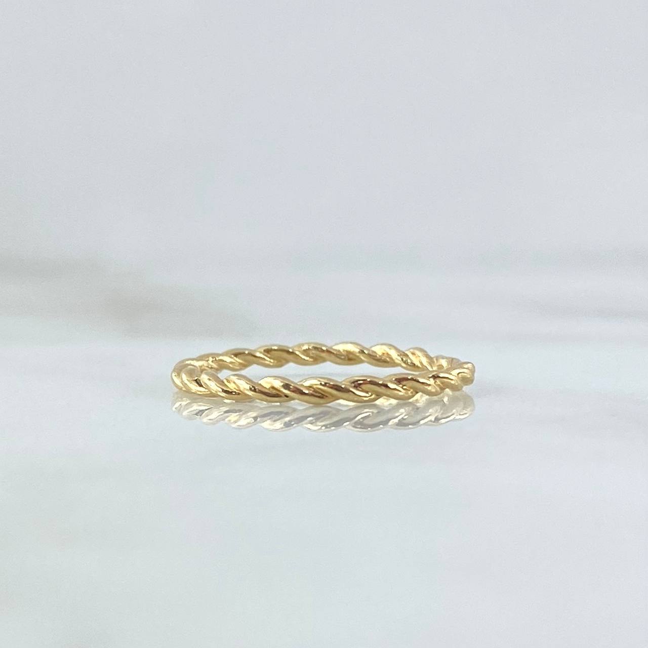 Anillo Trenzado 1.2gr / T4 3/4 / Grueso Oro Amarillo 18K