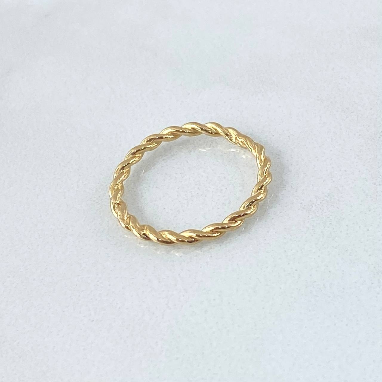 Anillo Trenzado 1.2gr / T4 3/4 / Grueso Oro Amarillo 18K