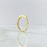 Anillo Churumbela Hexagonal 1.4gr / T5 1/4 / Circones Blancos Oro Amarillo 18K