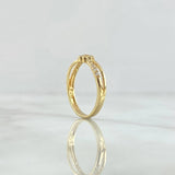 Anillo Flor Infinita 2.25gr / T6 3/4 / Circones Blancos Oro Amarillo 18K