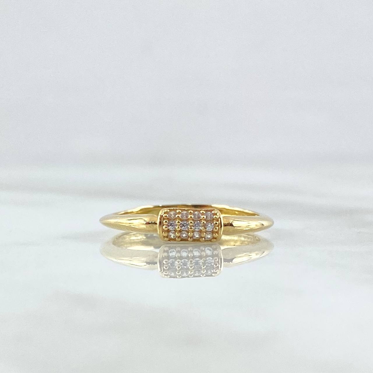 Anillo Centro Rectangular 1.6gr / T6 / Liso Oro Amarillo 18K