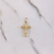 Dije Cruz Cristo 1.25gr / 3.2cm / Baston Rayado Oro Amarillo 18K $