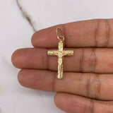 Dije Cruz Cristo 1.25gr / 3.2cm / Baston Rayado Oro Amarillo 18K $