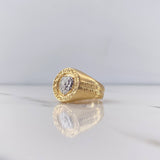 Anillo Leon Tribal 9.25gr / T10 / Dos Oros Amarillo Blanco 18K $