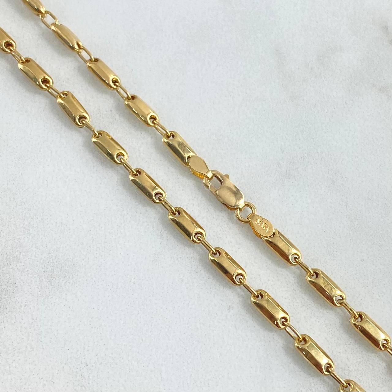 Cadena Rustica Adige 7.25gr / 50cm / 3mm Lisa Oro Amarillo 18K