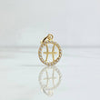 Dije Signo Piscis 0.95gr / 2cm / Circones Blancos Oro Amarillo 18K