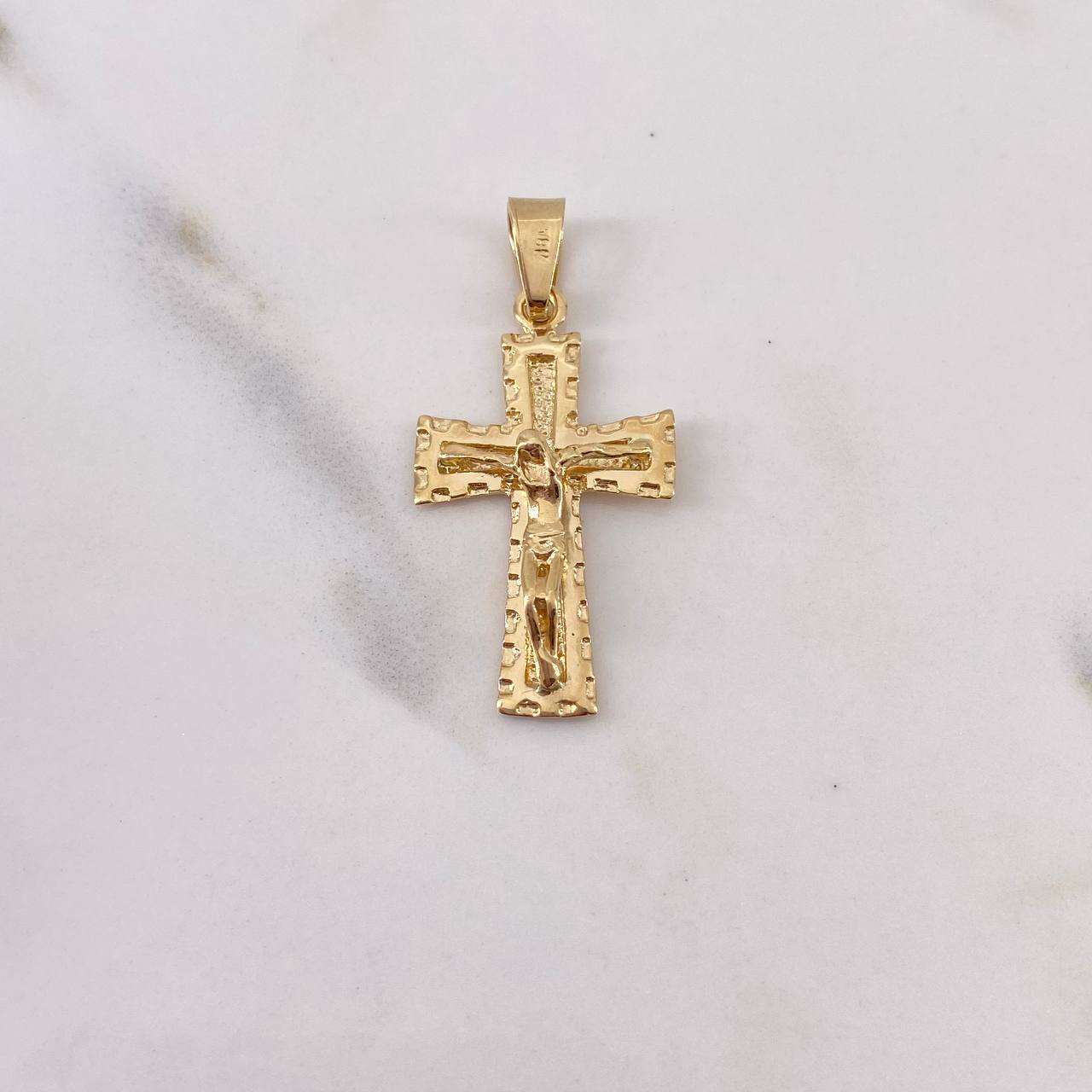 Dije Cruz Cristo 2.85gr / 3.5cm / Plana Oro Amarillo 18K $