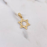 Dije Estrella De David 0.8gr / 2.6cm / Diamantado Oro Amarillo 18K $