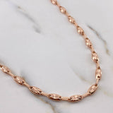 Cadena Eslabon 12.3gr / 60cm / 4.5mm Diamantada Oro Rosa 18K $