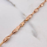 Cadena Rustica Eslabon 12.5gr / 60cm / 4.3mm Diamantado Oro Rosa 18K $