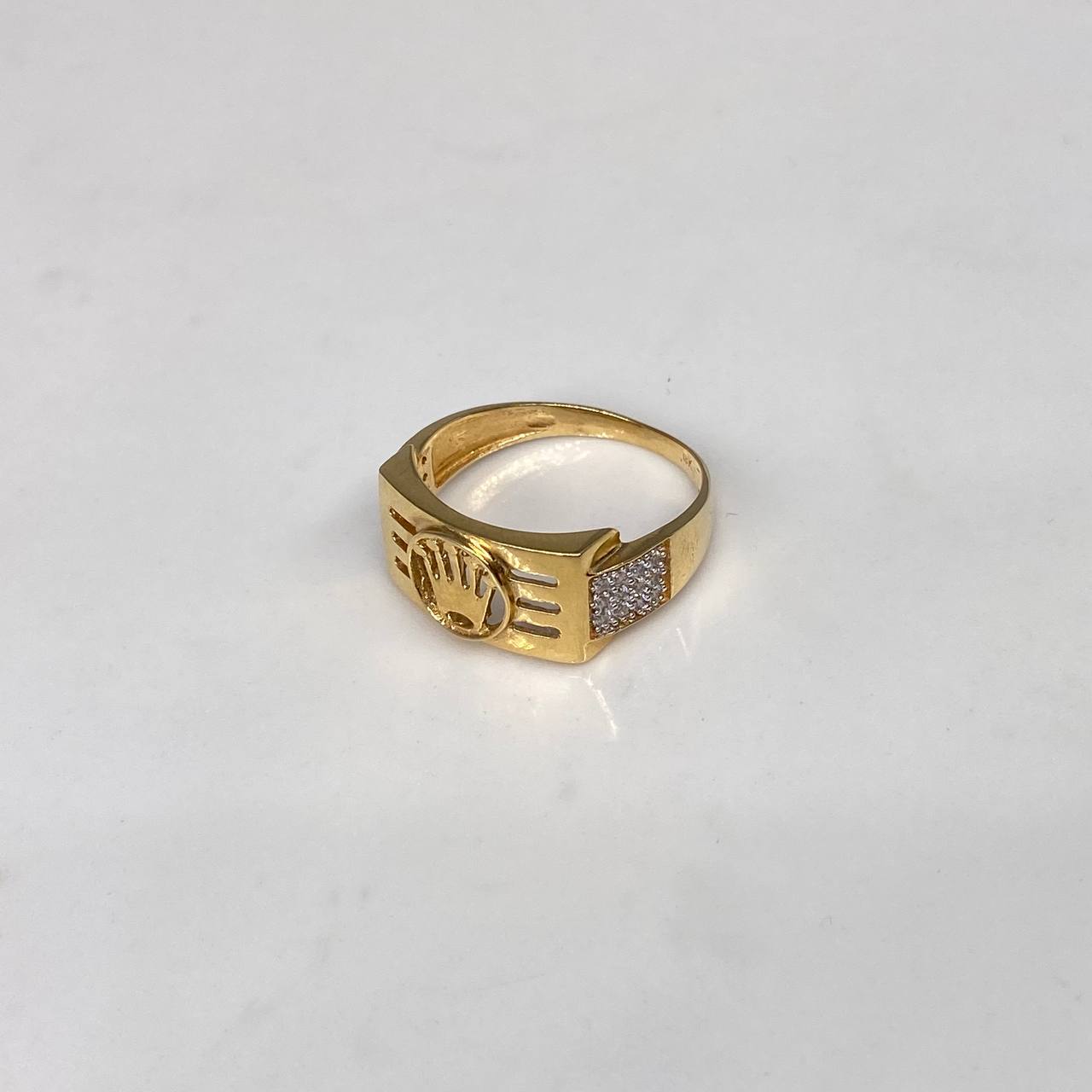 Anillo Corona RX 5.45gr / T9 1/4 / Circones Blancos Oro Amarillo &