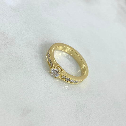 Fabricacion Bajo Pedido Anillo Solitario Perzonalizado Diamantes 60pts 6gr / Oro Amarillo