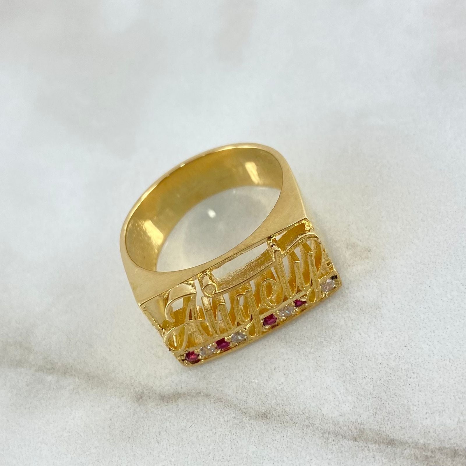 Fabricacion Bajo Pedido Anillo Nombre 3D Perzonalizado Grande 8gr / Oro Amarillo *