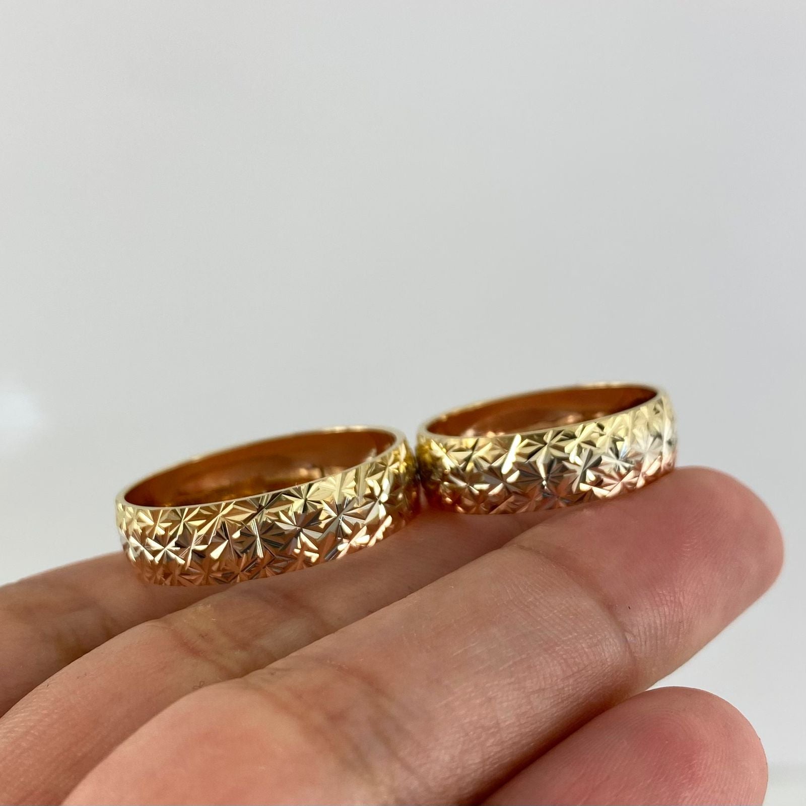 Argollas anillos matrimonio por fabricación Diamantadas 8gr