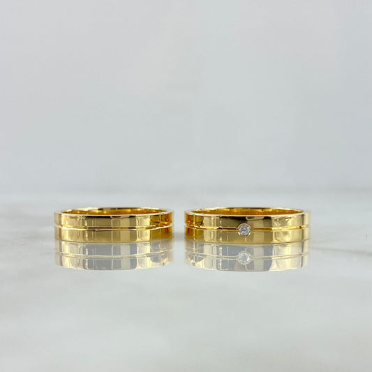 Fabricación Anillo Argollas Circon Central Matrimonio 10gr / Oro Amarillo *
