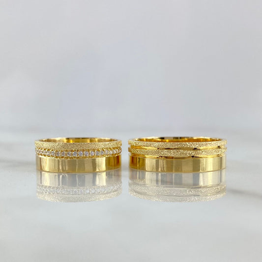 Fabricación Anillo Argollas Mateadas con Circones Matrimonio 10gr / Oro Amarillo *