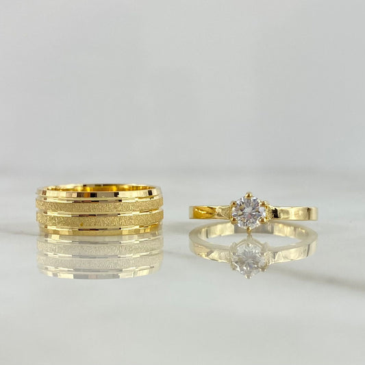 Fabricación Set Argolla Solitarios Matrimonio 8gr / Oro Amarillo *