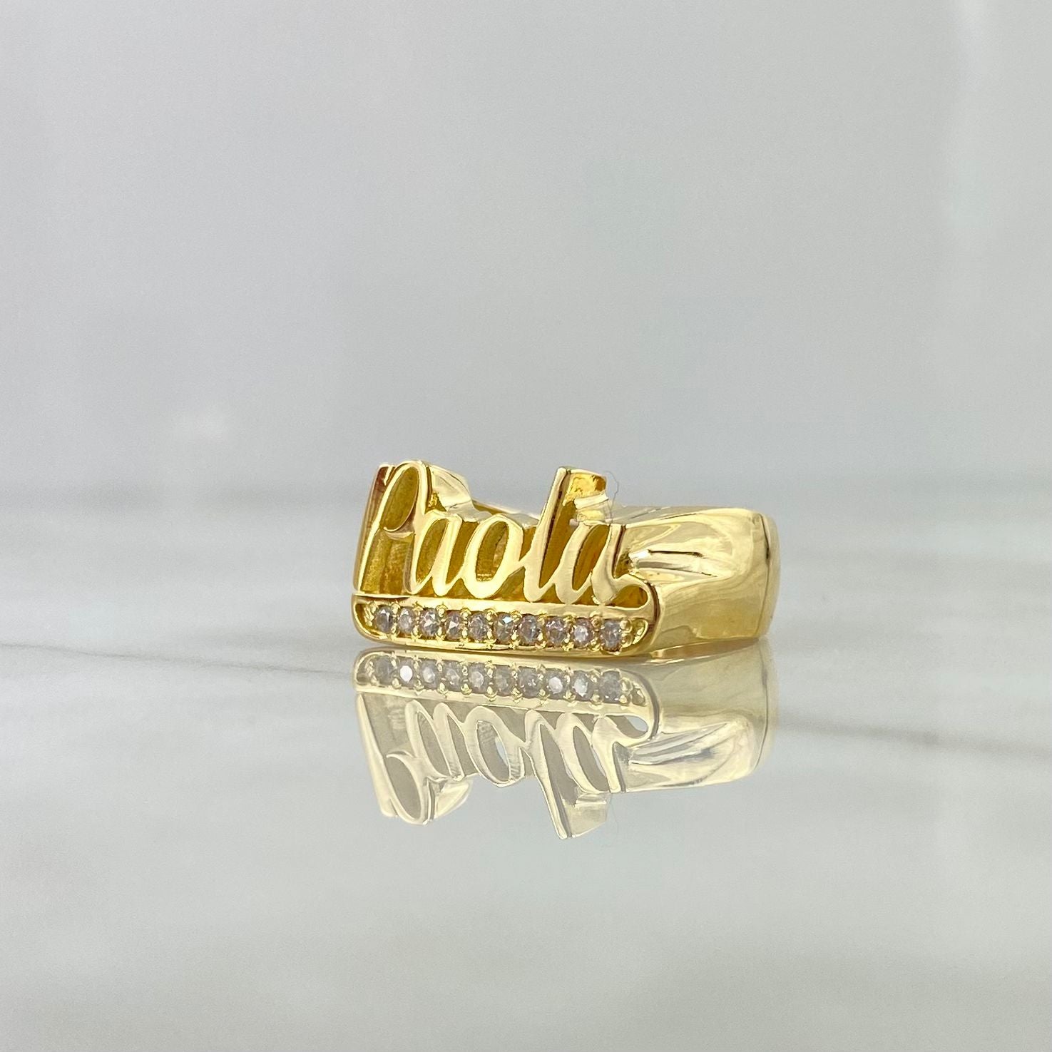 Fabricacion Bajo Pedido Anillo Nombre 3D Perzonalizado Sencillo 7gr / Oro Amarillo *