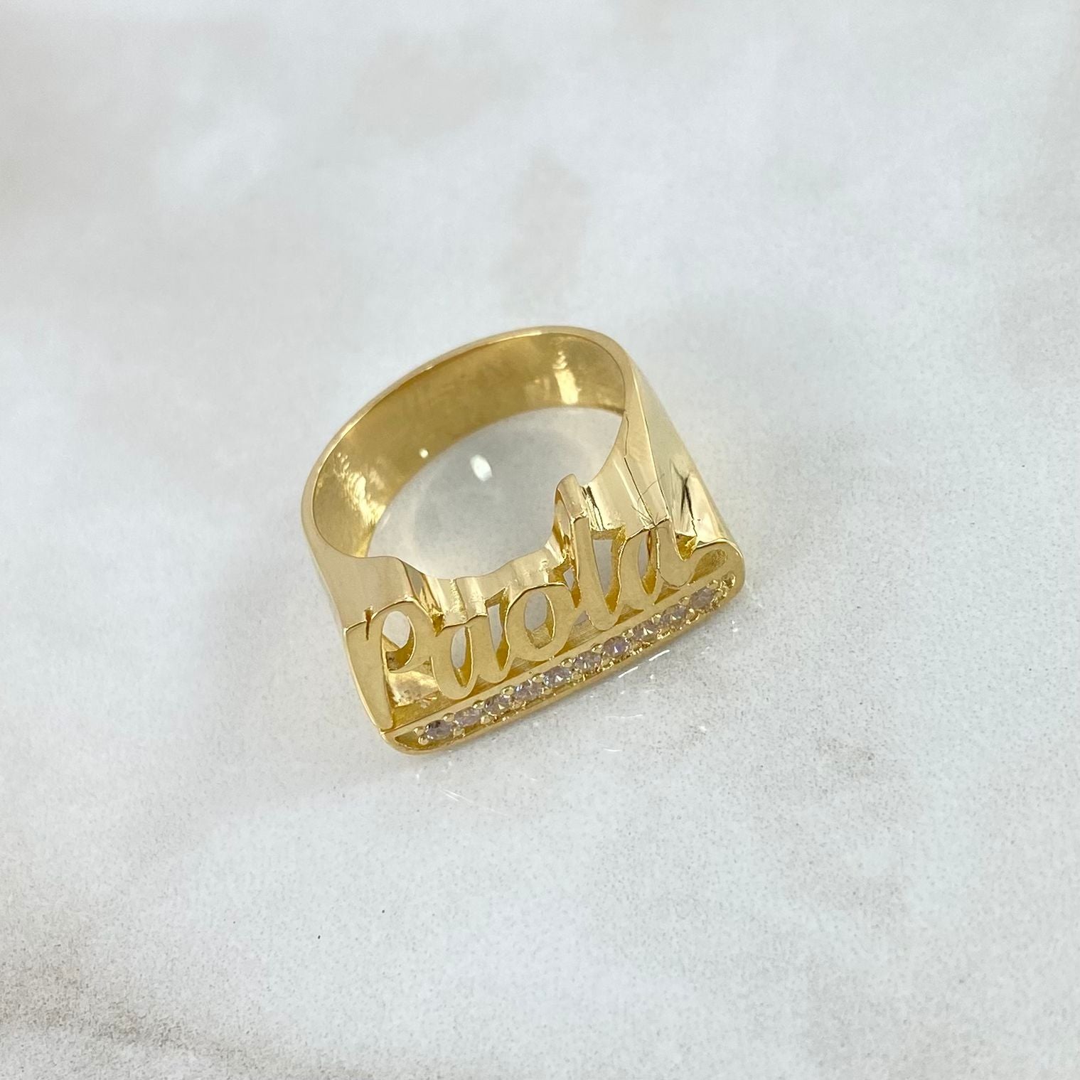 Fabricacion Bajo Pedido Anillo Nombre 3D Perzonalizado Sencillo 7gr / Oro Amarillo *