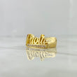 Fabricacion Bajo Pedido Anillo Nombre 3D Perzonalizado Sencillo 7gr / Oro Amarillo *