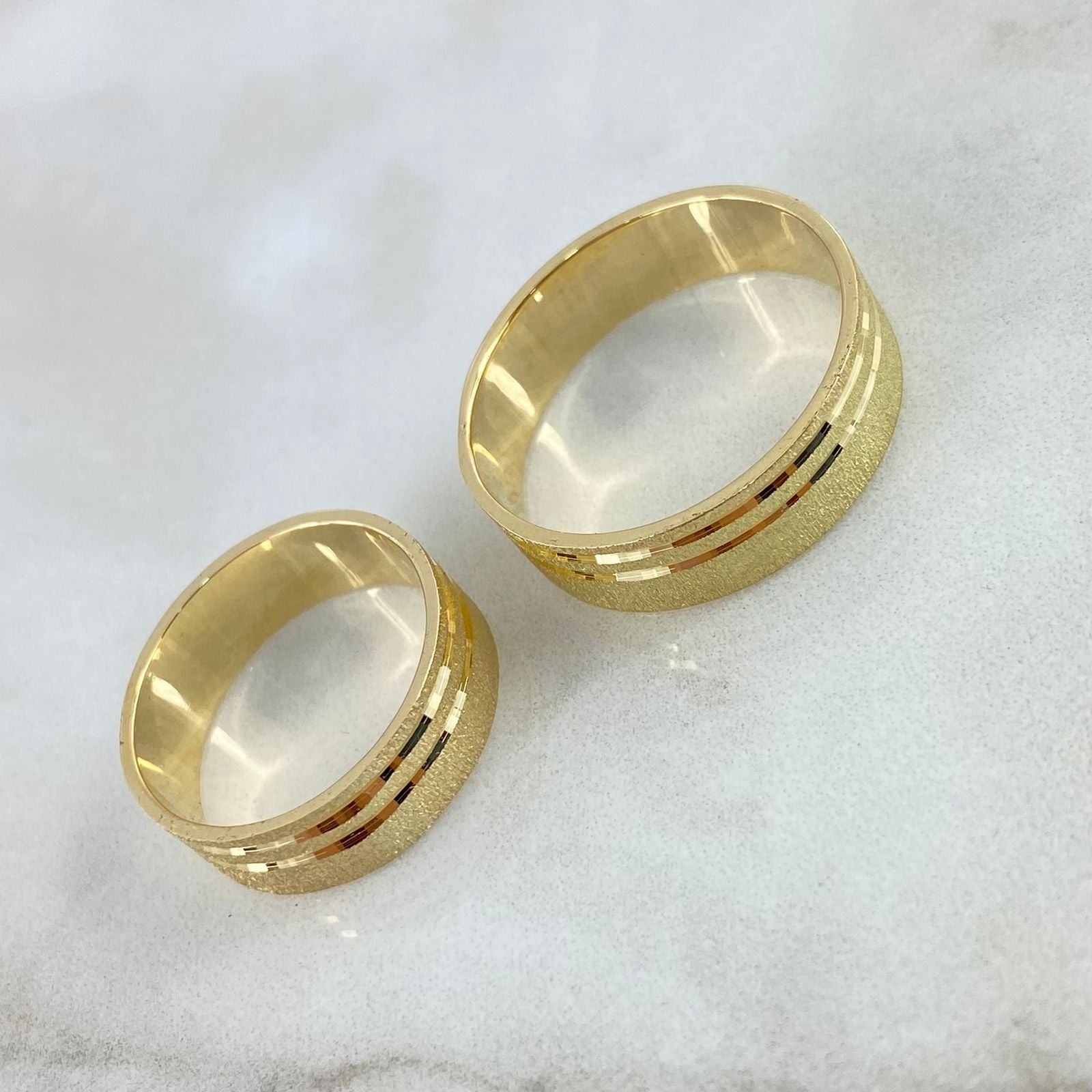 Fabricacion Bajo Pedido Anillo Argollas Texturizadas Lineadas 10gr / Oro Amarillo *