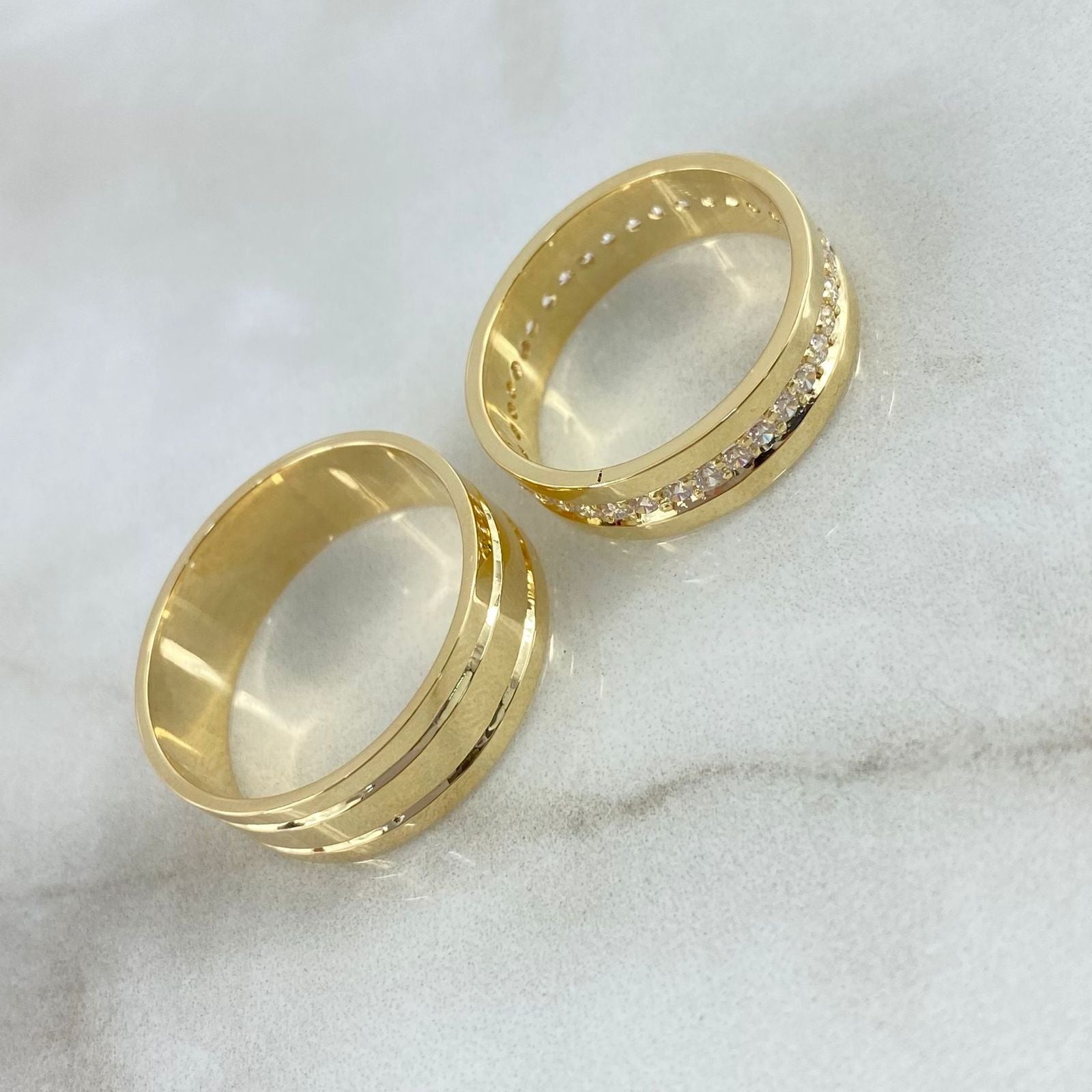 Fabricacion Bajo Pedido Anillos Argollas Carriles Opuestos 12gr / Oro Amarillo