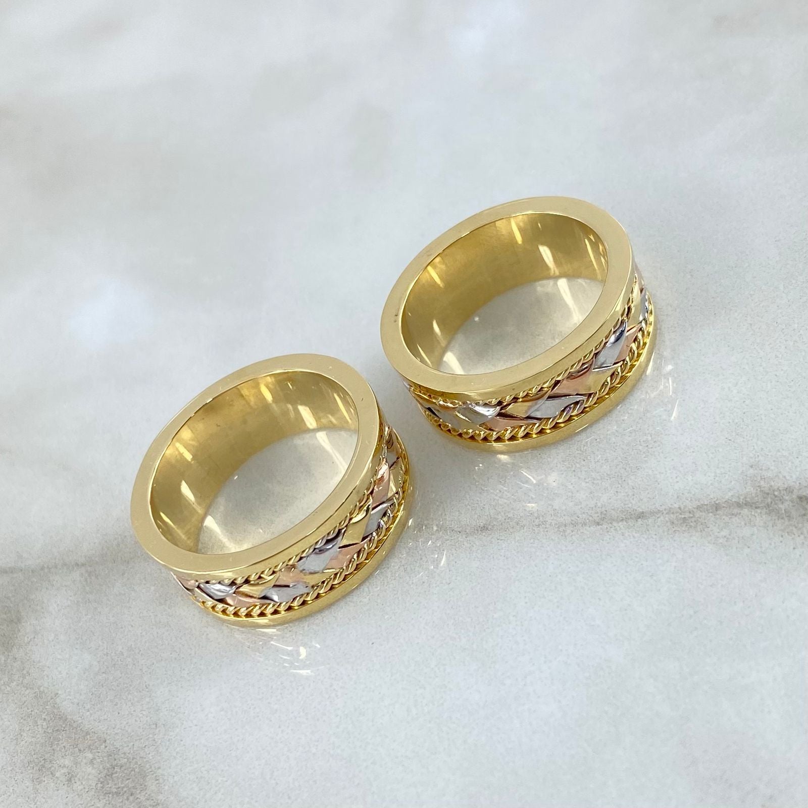 Fabricacion Bajo Pedido Anillos Argollas Trenzadas Matrimonio 22gr / Oro Amarillo