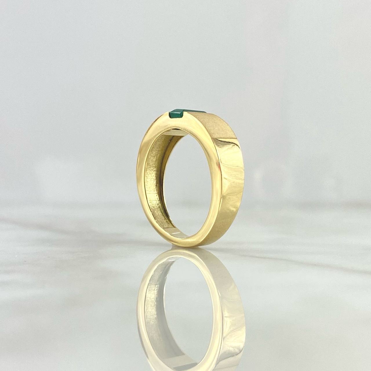 Fabricacion Bajo Pedido Anillo Mate Solitario Esmeralda 10gr / Oro Amarillo