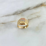 Anillo Sello 4.4gr / T8 1/4 / Punteado Tres Oros &