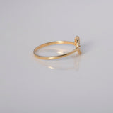 Anillo Circulo 0.85gr / T6 1/2 / Circones Blancos Oro Amarillo $