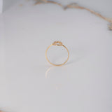 Anillo Circulo 0.85gr / T6 1/2 / Circones Blancos Oro Amarillo $