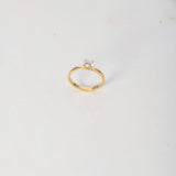 Anillo Solitario 2.5gr / T7 1/4 / Liso Circon Blanco Oro Amarillo $