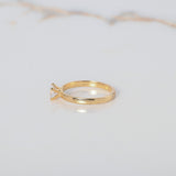 Anillo Solitario 2.5gr / T7 1/4 / Liso Circon Blanco Oro Amarillo $