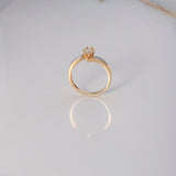 Anillo Solitario Lineas Curvas 3gr / T7 / Circones Blancos Dos Oros Amarillo Blanco $