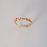 Anillo Solitario Corazón 1.7gr / T7 1/2 / Ramas Circones Blancos Oro Amarillo $