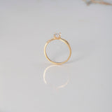 Anillo Solitario Olivo 1.95gr / T6 1/4 / Anillo Circon Blanco Oro Amarillo $