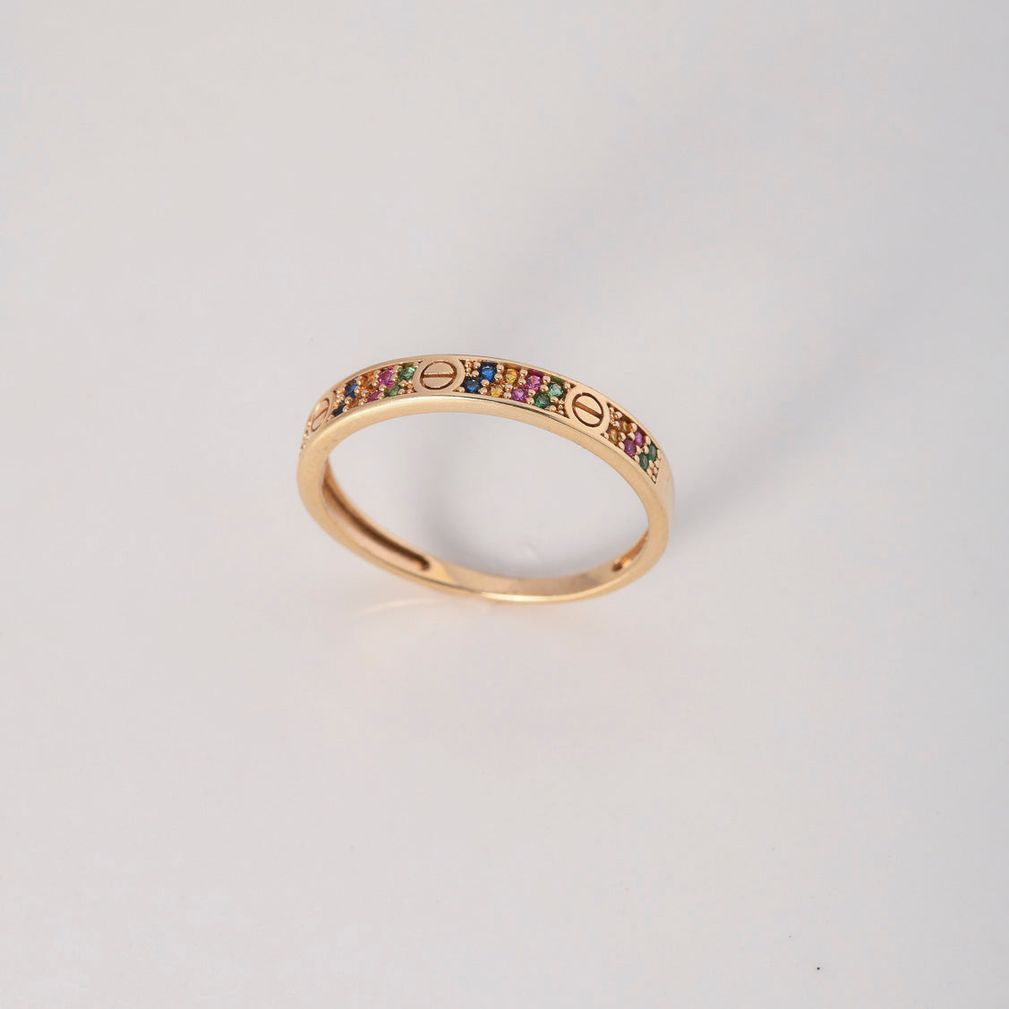 Anillo Tornillos 1.85gr / T7 / Circones Colores Oro Amarillo $