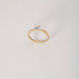 Anillo Solitario Olivo 1.95gr / T6 1/4 / Anillo Circon Blanco Oro Amarillo $